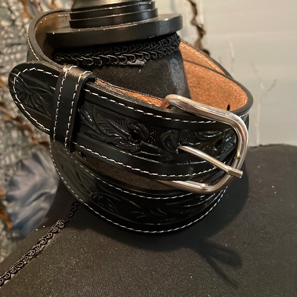 Other - Black leather Mens western work belt